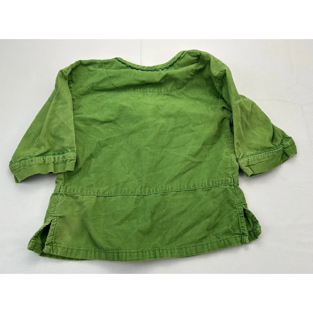 Baby Gap Corduroy Tunic Top Girls 18-24 Months Green Long Sleeve Peplum Fall